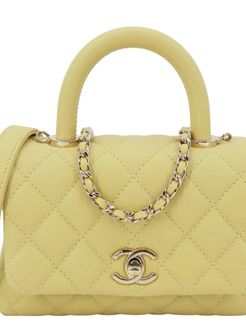 Chanel  Extra Mini Coco Handle Flap Bag Shoulder Bag Yellow